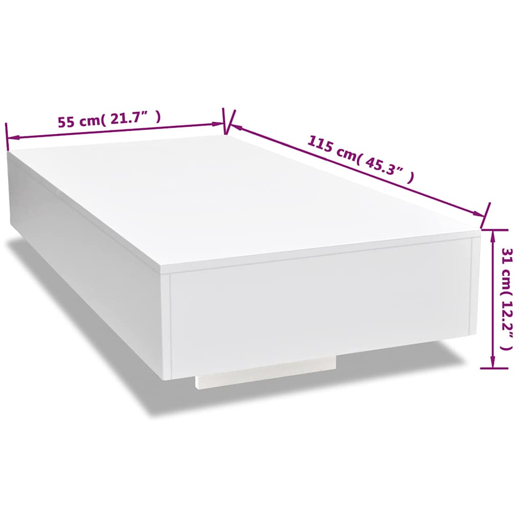 Coffee Table | High Gloss White | MDF with high gloss finish