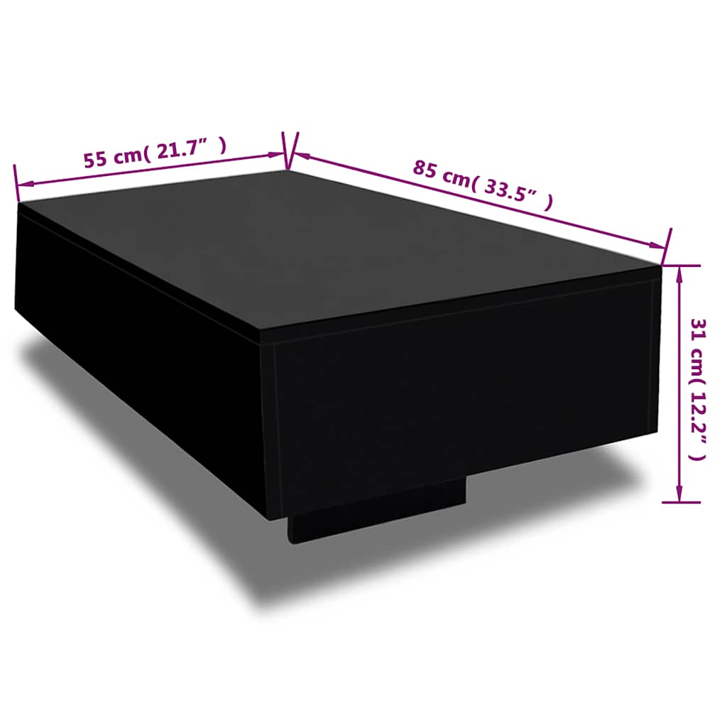Coffee Table | High gloss black | MDF with a high gloss finish | Medium