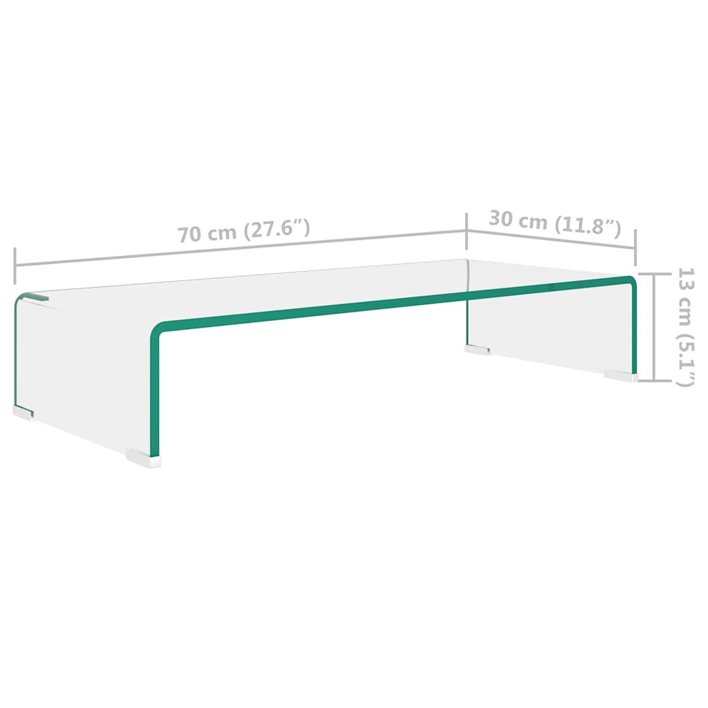 TV Stand | Clear | Toughened Glass, Plastic | Compact | Modern | TV Stand