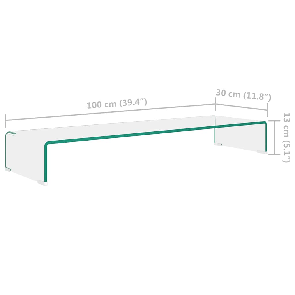 TV Stand | Clear | Tough Tempered Glass, Plastic | Medium | Sleek