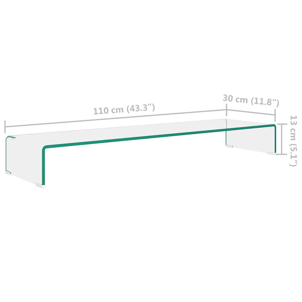 Tv Stand | Clear | Tempered Glass | Modern | TV Stand | Rectangular