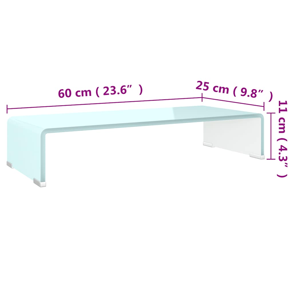 TV Stand | Green | Tempered Glass, Plastic | 60x25x11 cm | TV Stand