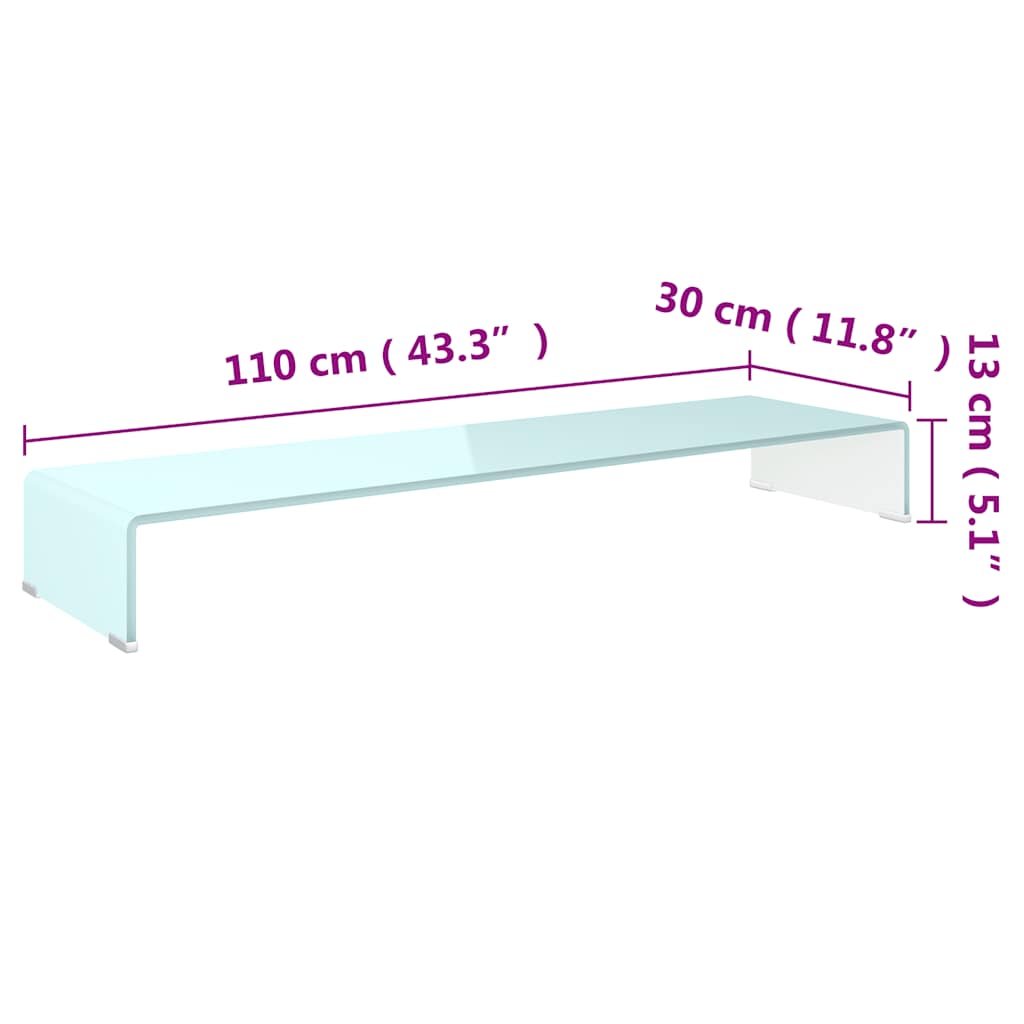 TV Stand | Green | Tempered glass, plastic | 110 cm | Sleek | TV Stand