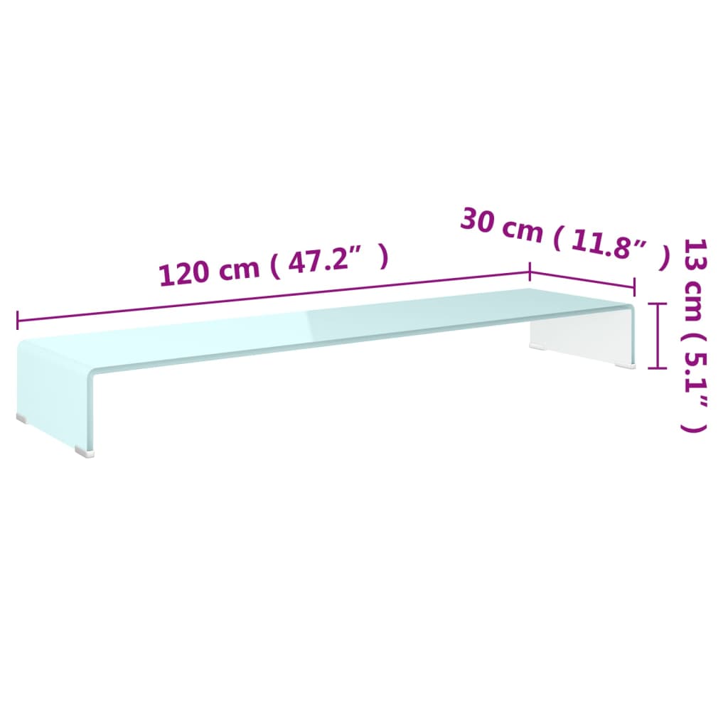 TV Stand | Green | Tempered glass, plastic | 120 cm x 30 cm x 13 cm