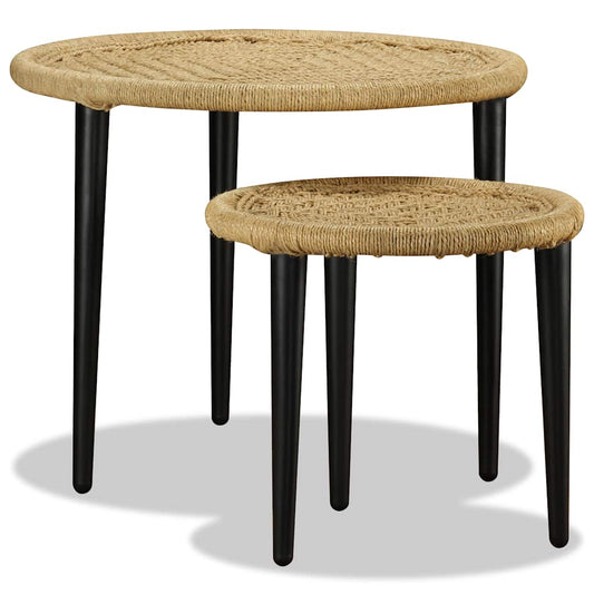 Coffee Table | Set of 2 | Natural Beige | Steel, Jute | One Size
