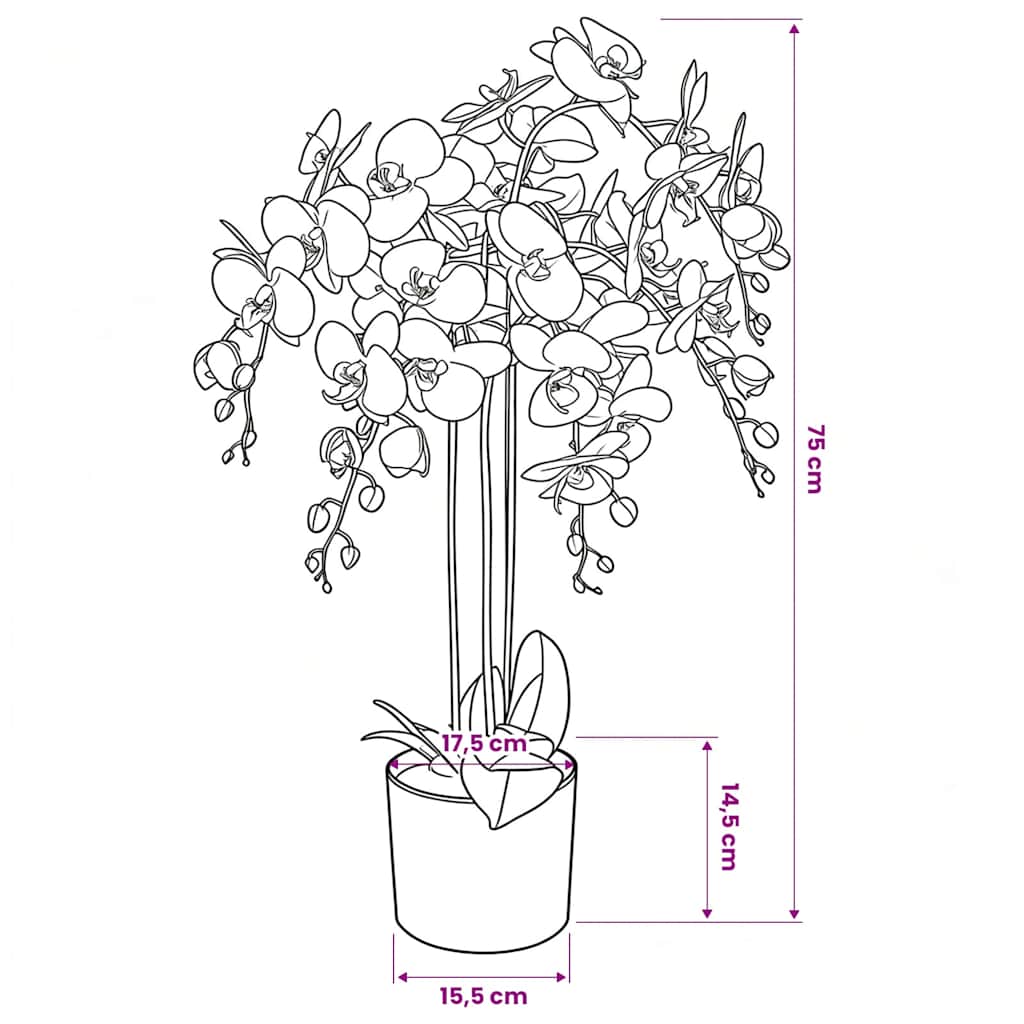 Fake Plant | White and Green | Fabric, Plastic, Iron wire | Medium