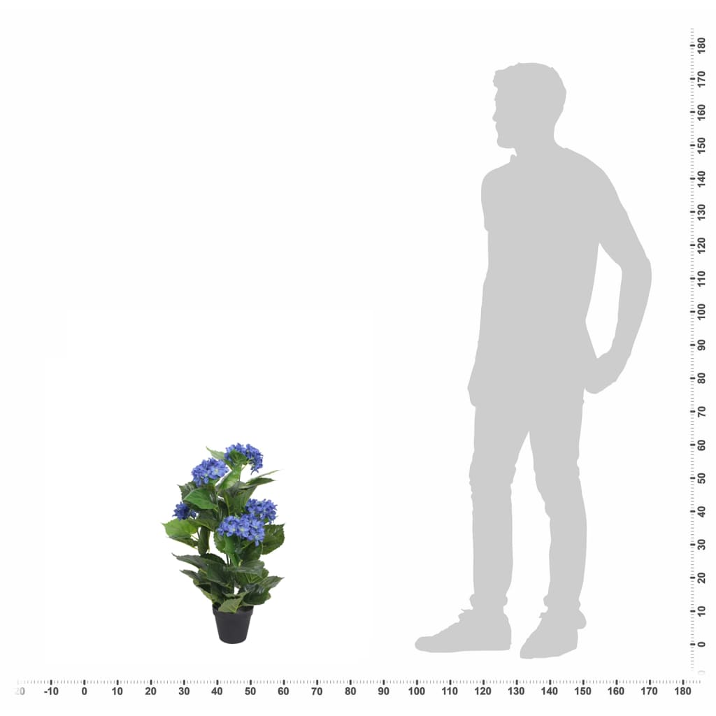 Artificial Plant | Blue, Green | Plastic, Fabric, Iron | Medium