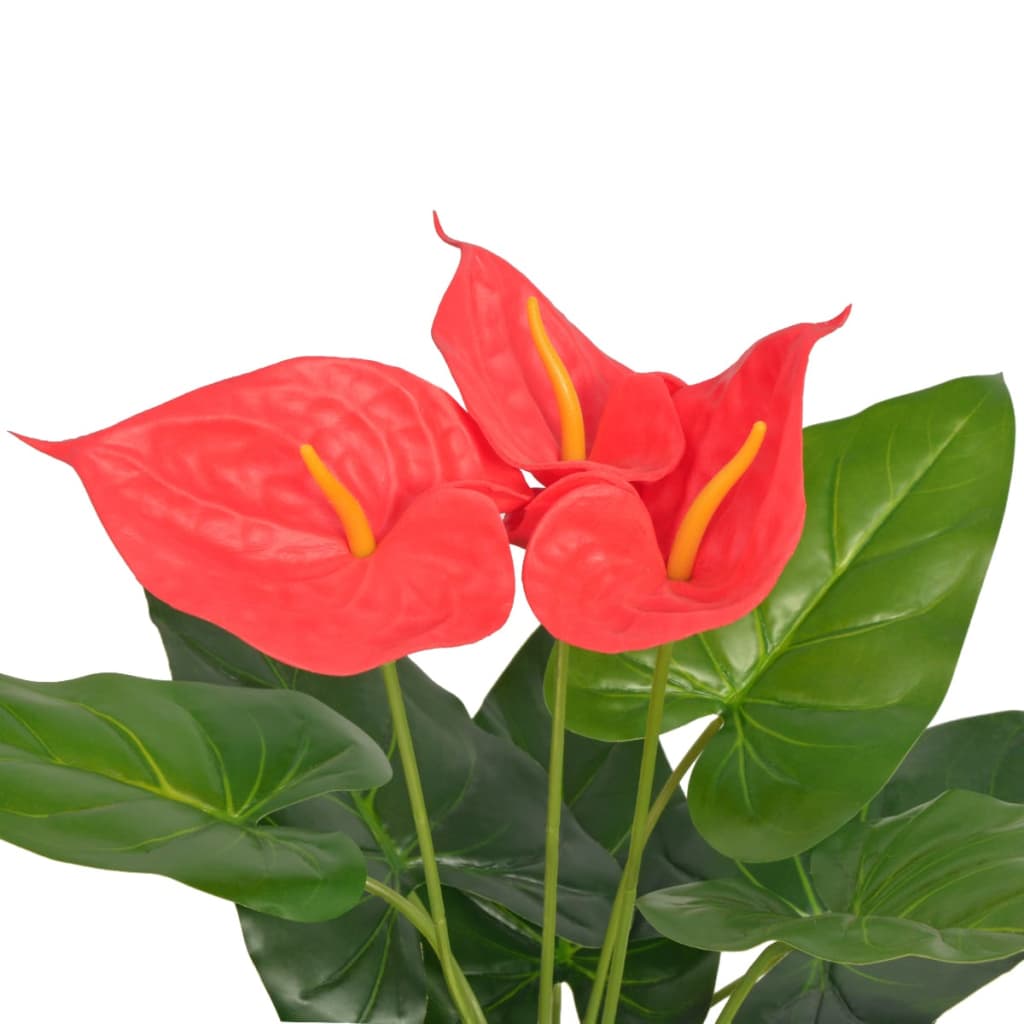 Artificial Plant | Red and yellow flowers, green leaves