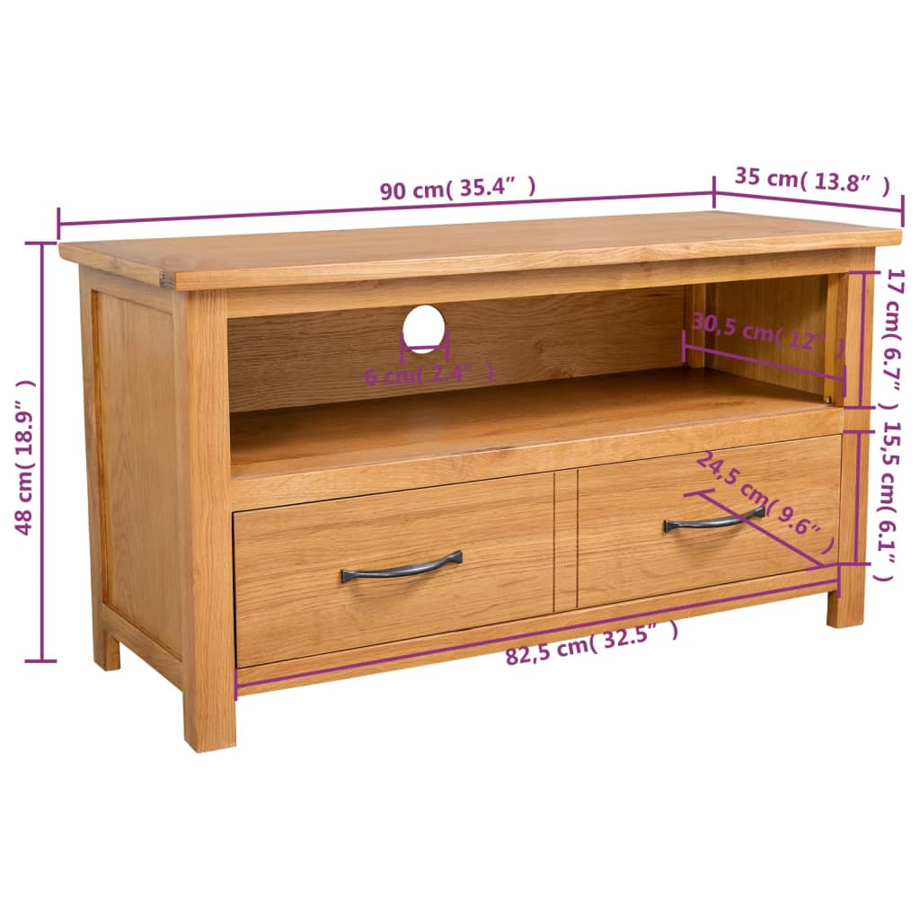 TV Cabinet | Brown | Solid oak wood, oak veneered MDF | TV Cabinet