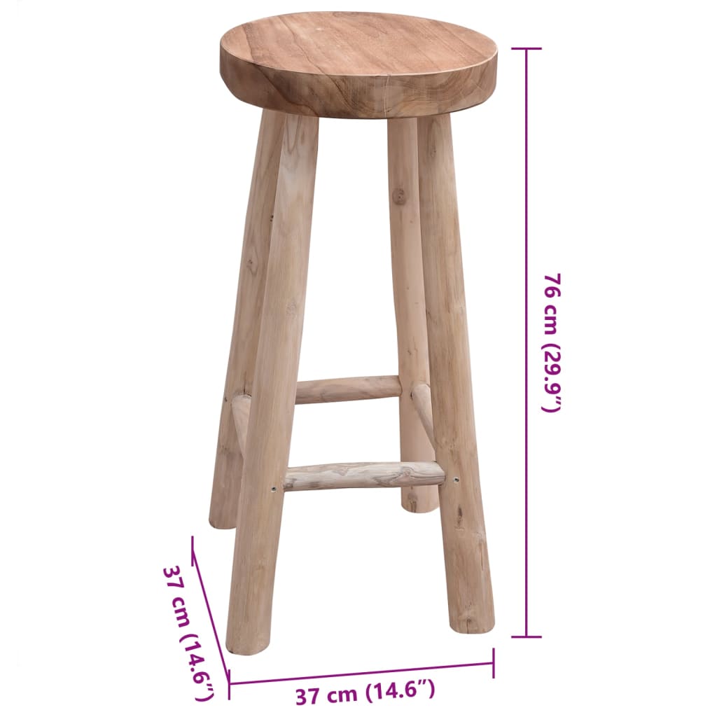 Bar Chair | Brown | Solid Teak Wood | One Size | Durable | Bar Stool