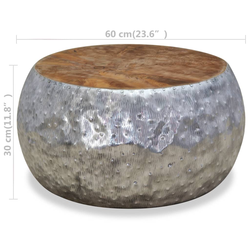 Coffee Table | Silver and brown | Aluminium and teak | Standard