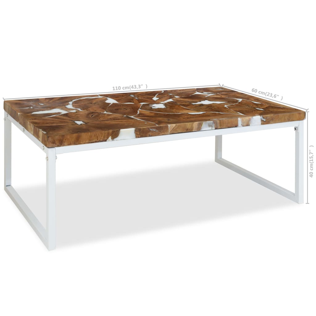 Coffee Table | White | Teak Wood | Medium | Durable | Coffee Table
