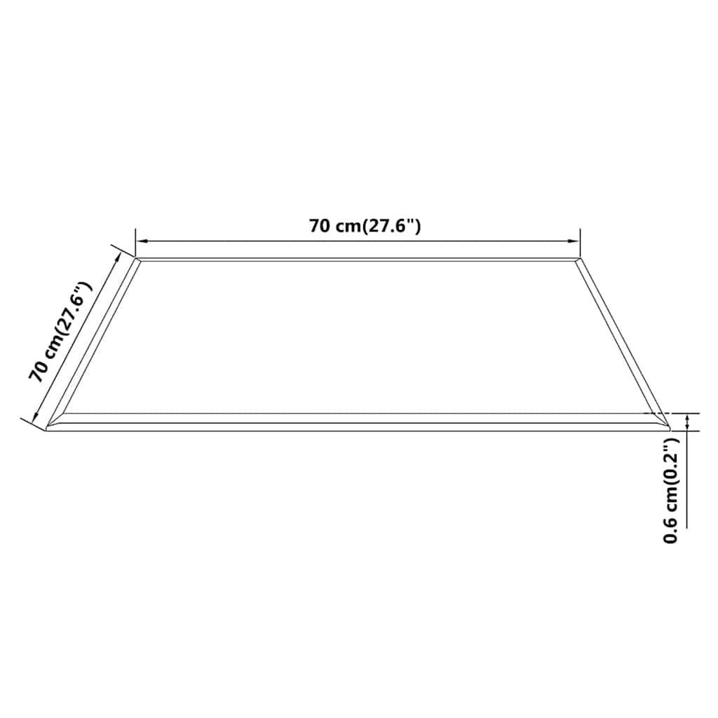 Table Top | Black | Tempered Glass | 700 x 700 mm | Heat-resistant