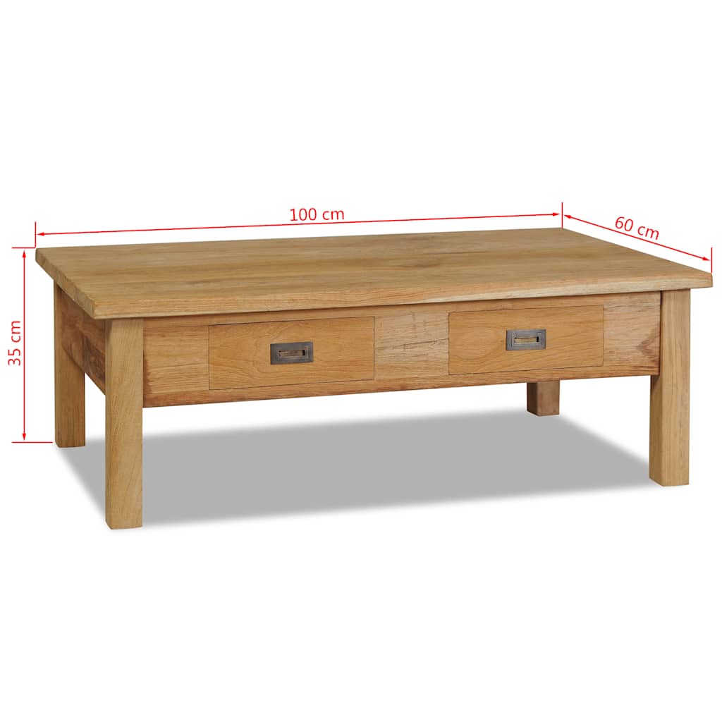 Coffee Table | Natural wood | Solid teak | Medium | Storage