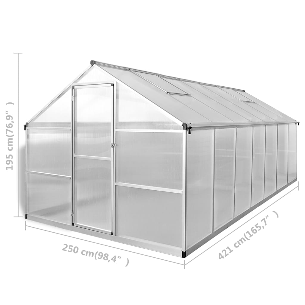 Greenhouse | Transparent | Aluminium | Large | UV-resistant materials