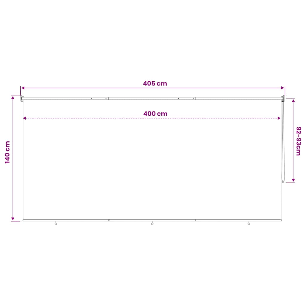 Outdoor Roller Blind 405(W)x140(H) cm Beige