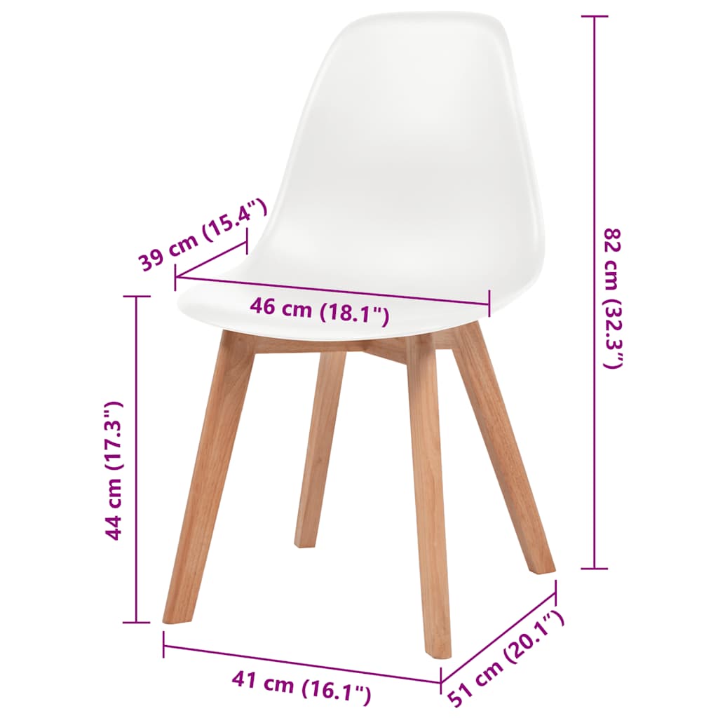 Dining Chairs 4 pcs White Plastic