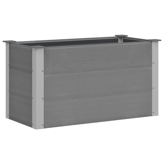 Garden Raised Bed | Grey | Wood-plastic composite, Aluminium