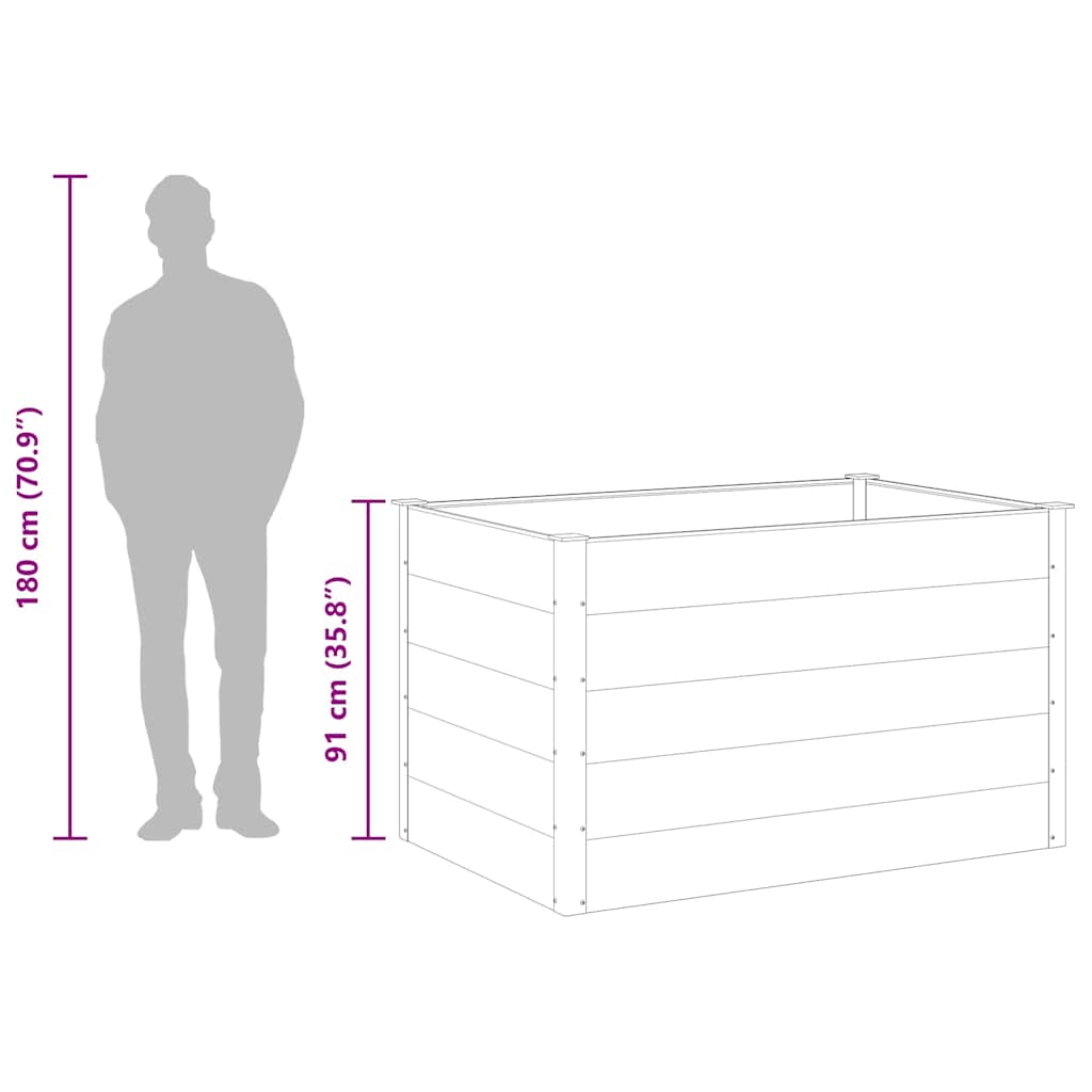 Garden Raised Bed | Grey | Wood-plastic composite | 150x100x91 cm