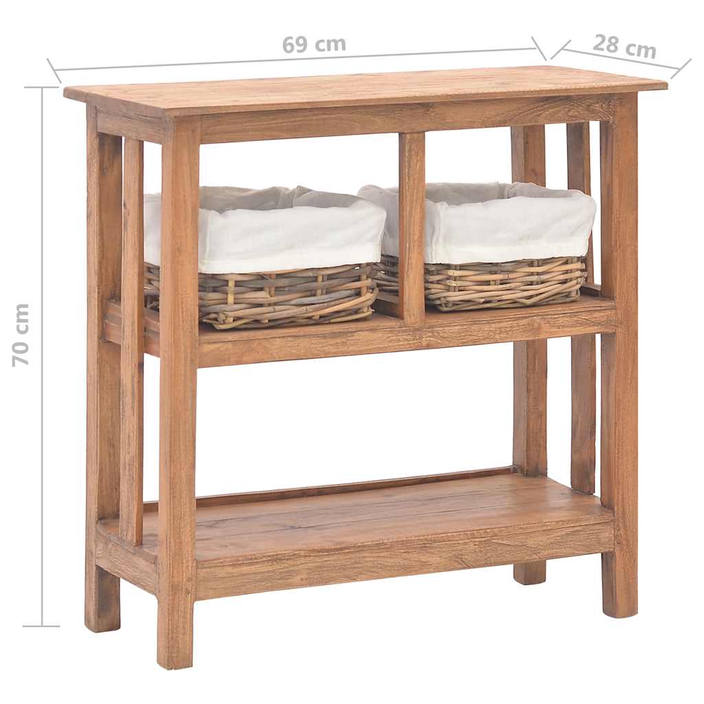 Console Table | Brown | Solid mahogany wood, rattan | Medium