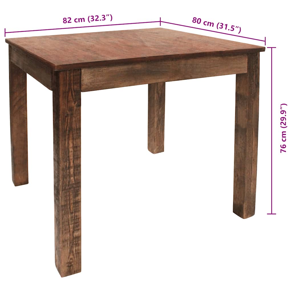 Dining Table Mixed Recycled Wood 32.3"x31.5"x29.9"