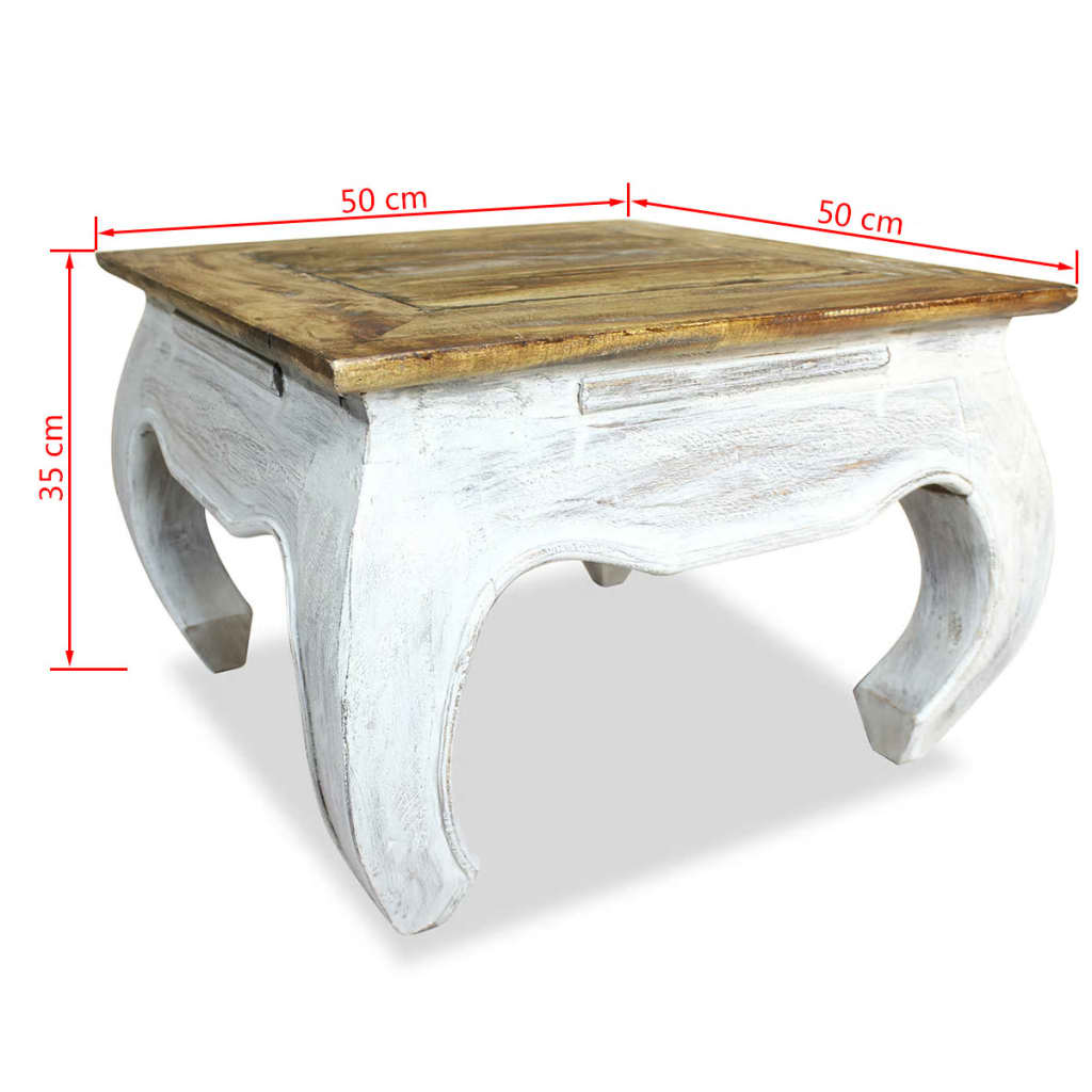 Side Table | Brown | Solid mahogany wood | 50 x 50 x 35 cm