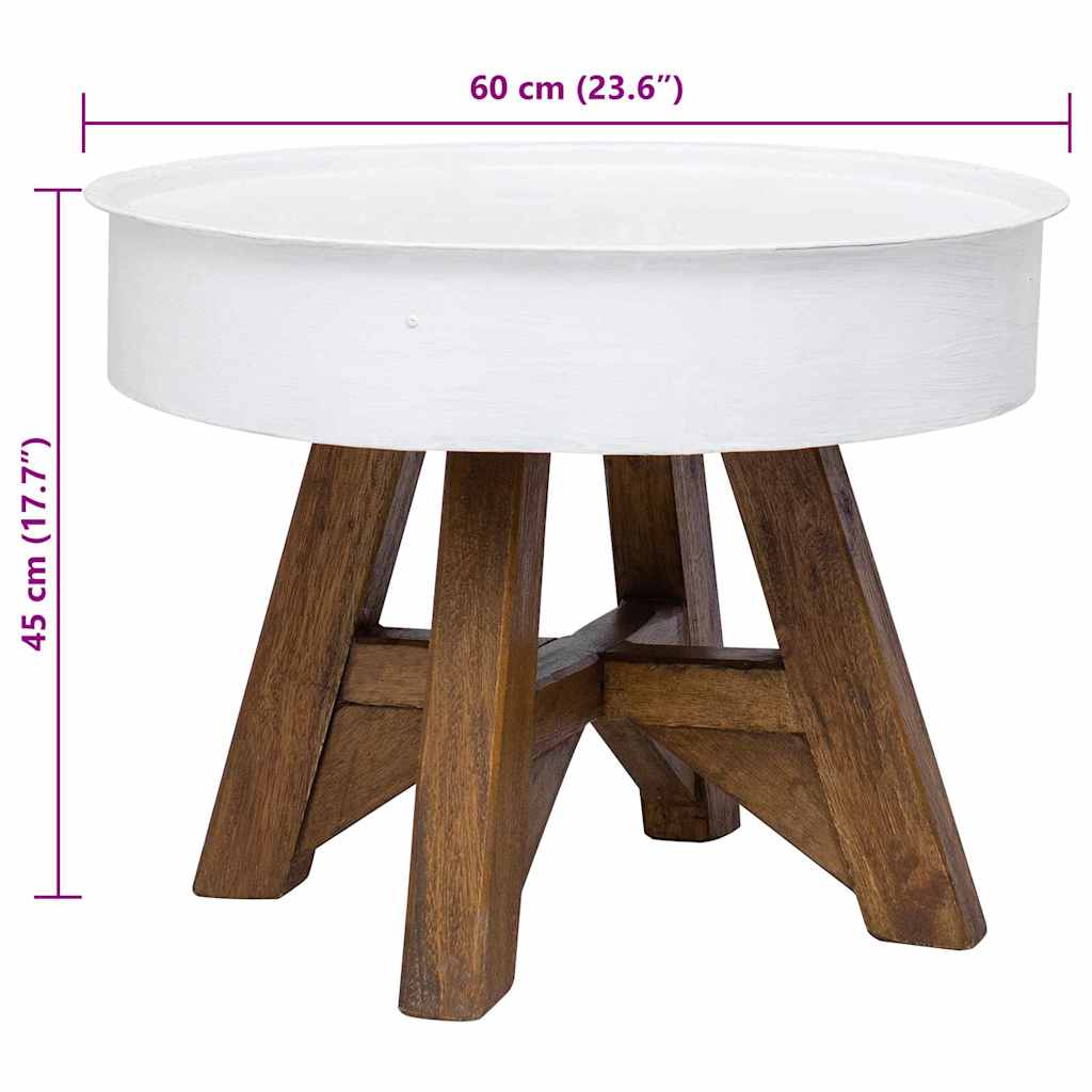 Coffee Table | White and brown | Steel and solid reclaimed wood