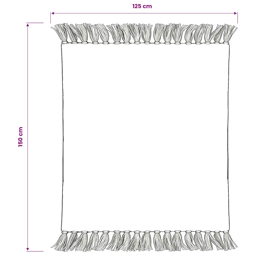 Throw Cotton Stripes 125x150 cm Grey and White