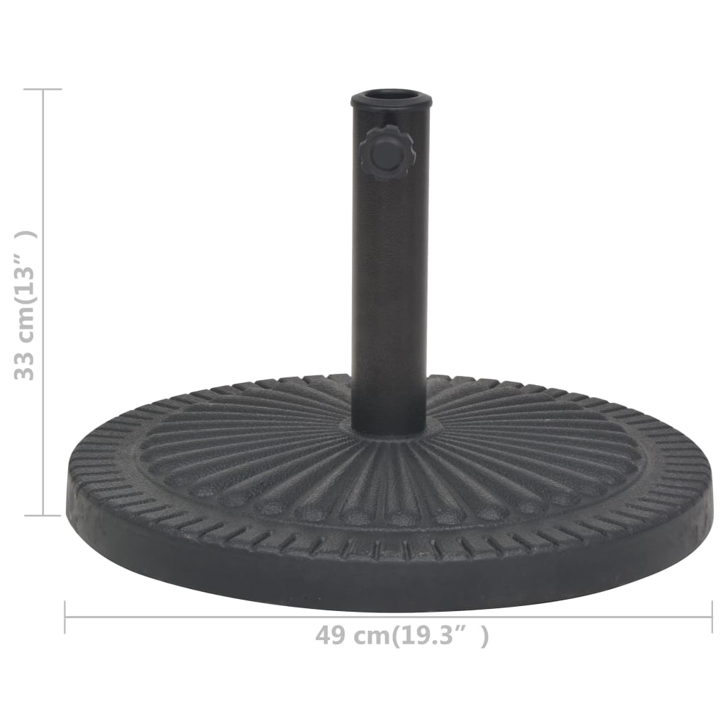 Parasol Base | Black | Resin | 14 kg | Decorative Inlays | Round