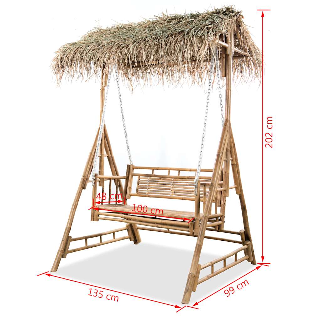 Swing Chair | Brown | Bamboo | 202 cm x 135 cm x 99 cm | Durable