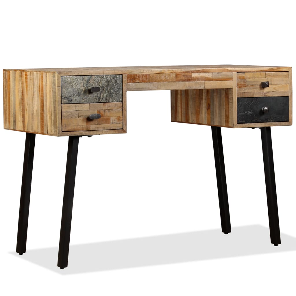 Writing Desk | Reclaimed Wood | Reclaimed Teak, Steel | 110 cm desk