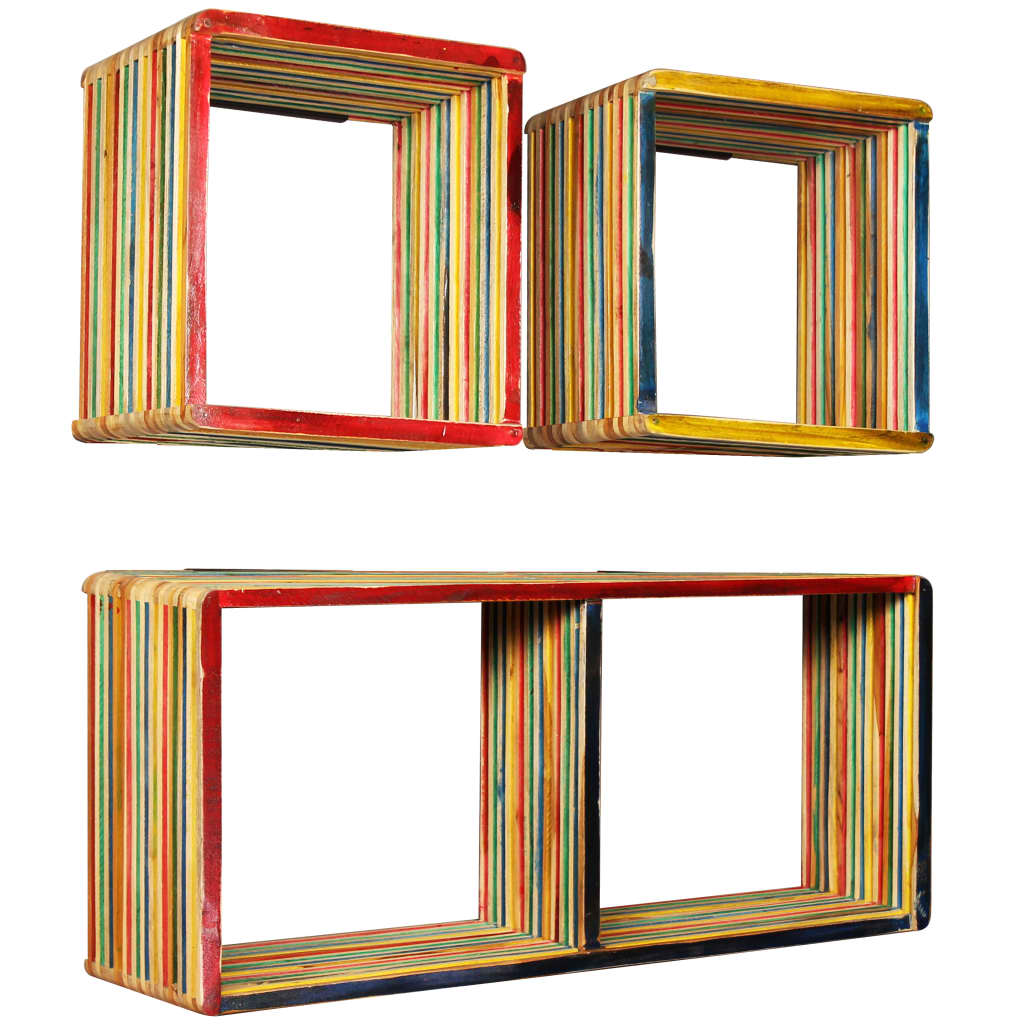 Wall Shelf | Multicolour | Reclaimed teak | Large | Wall Shelf