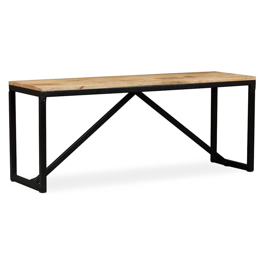Bench | Wood with Black Legs | Solid Mango Wood, Steel | Medium | Durable