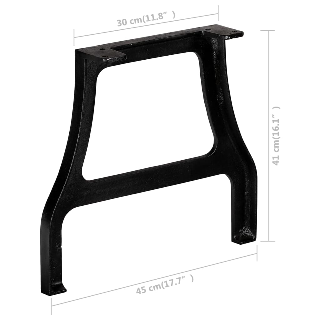 Coffee Table Leg | Set of 2 | Black | Cast iron | Medium