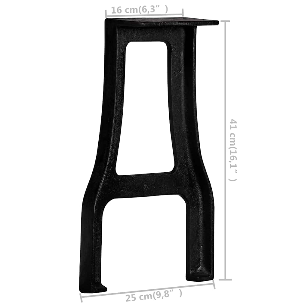 Bench Leg | Set of 2 | Black | Cast iron | Medium | Durable | Bench Legs