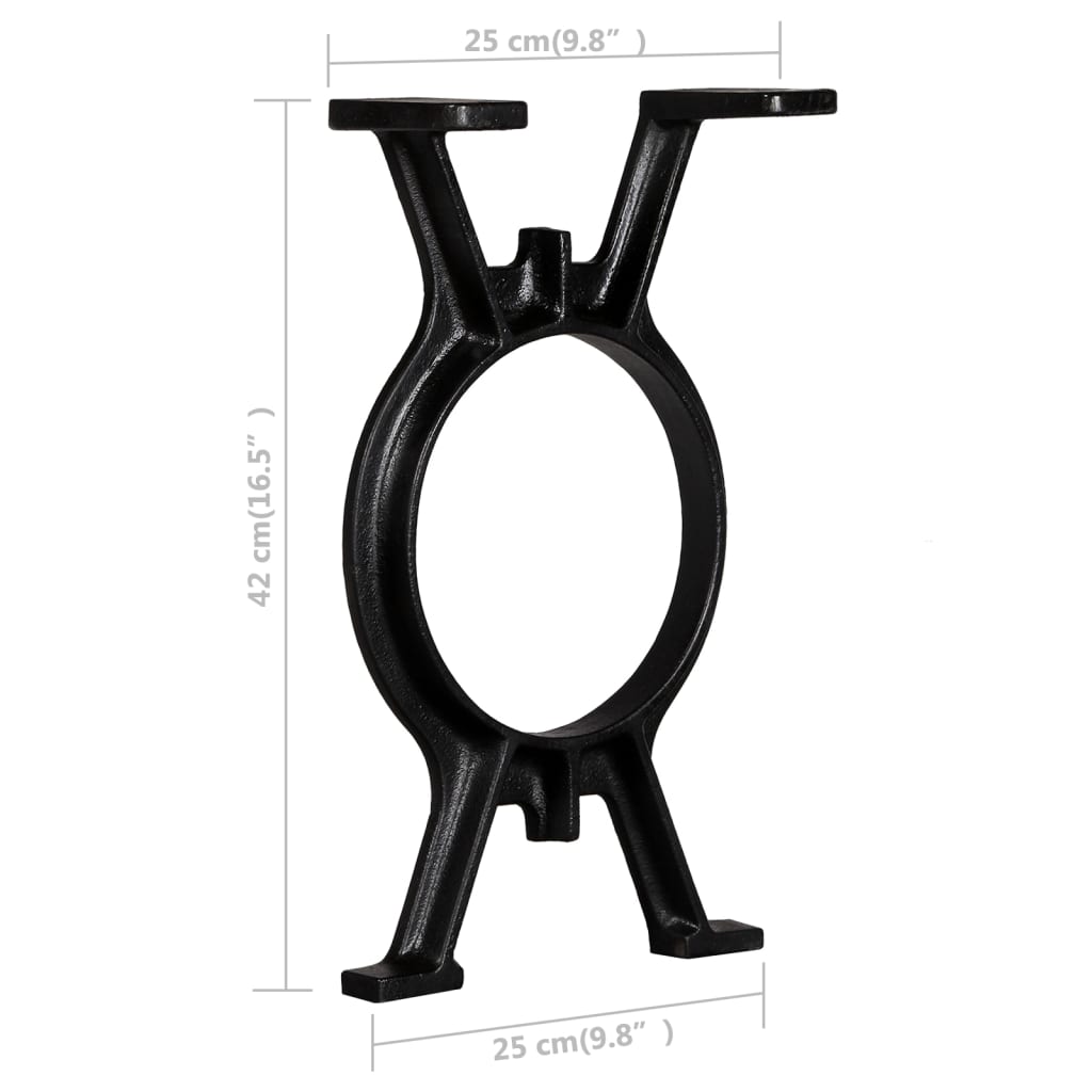 Bench Leg | Set of 2 | Black | Cast Iron | Medium | Durable | Bench Leg