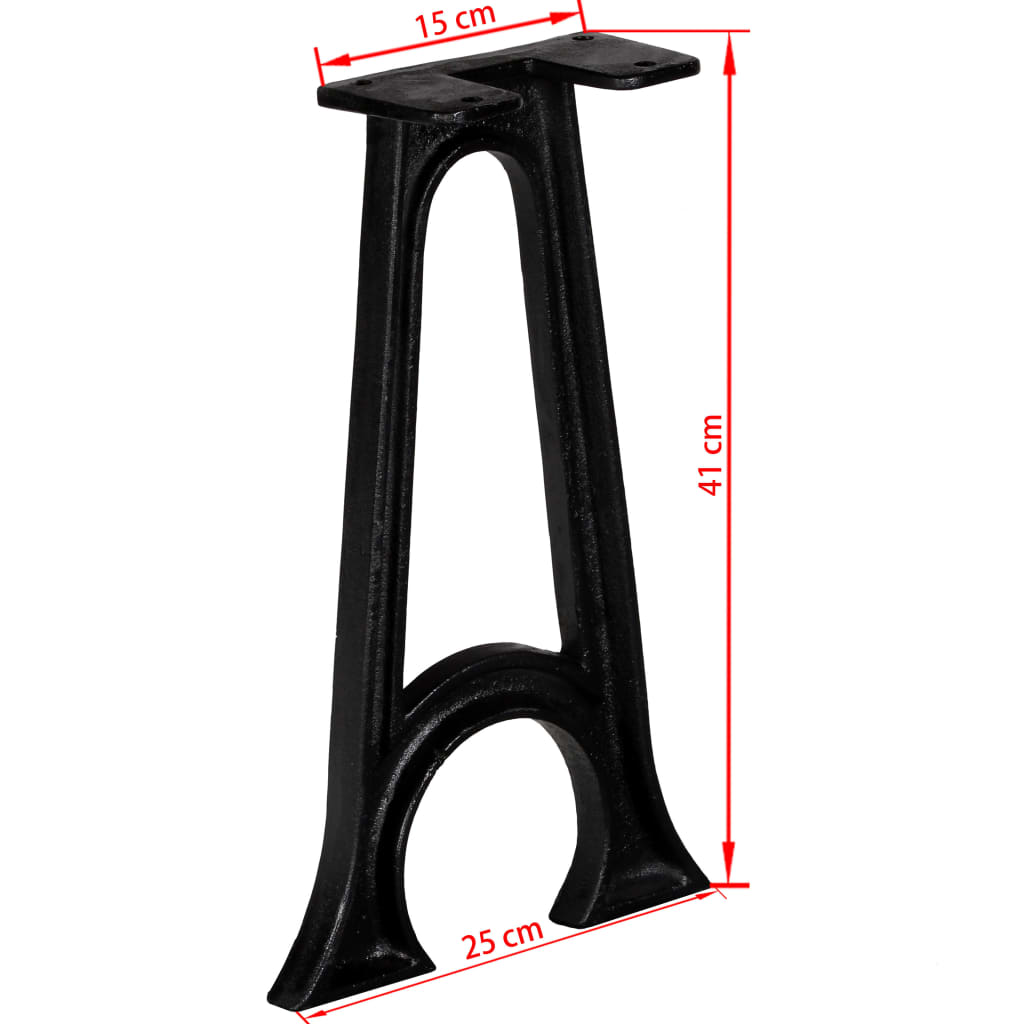 Bench Leg | Set of 2 | Black | Cast iron | Medium | Durable