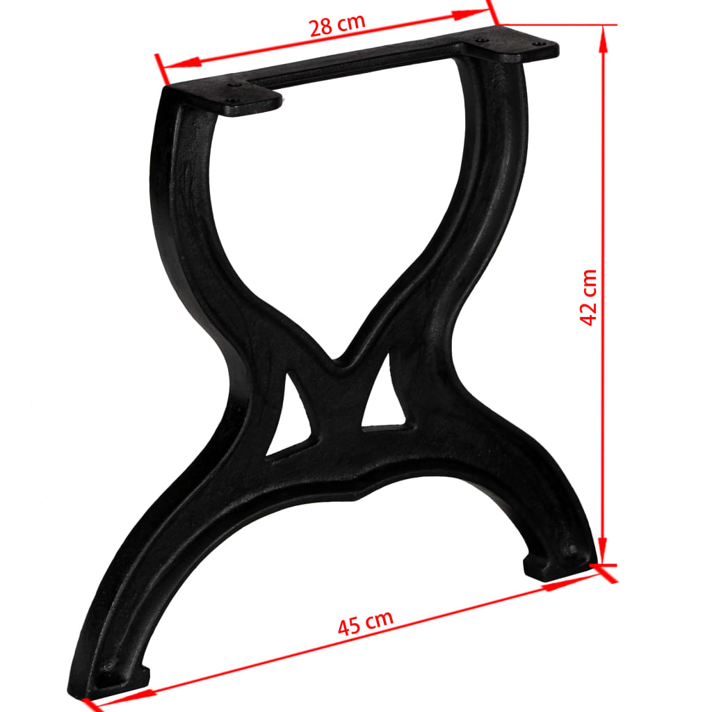 Coffee Table Leg | Set of 2 | Black | Cast Iron | Medium