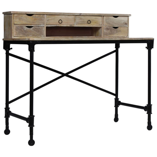 244947 vidaXL Writing Desk Solid Mango Wood and Steel 110x50x96 cm
