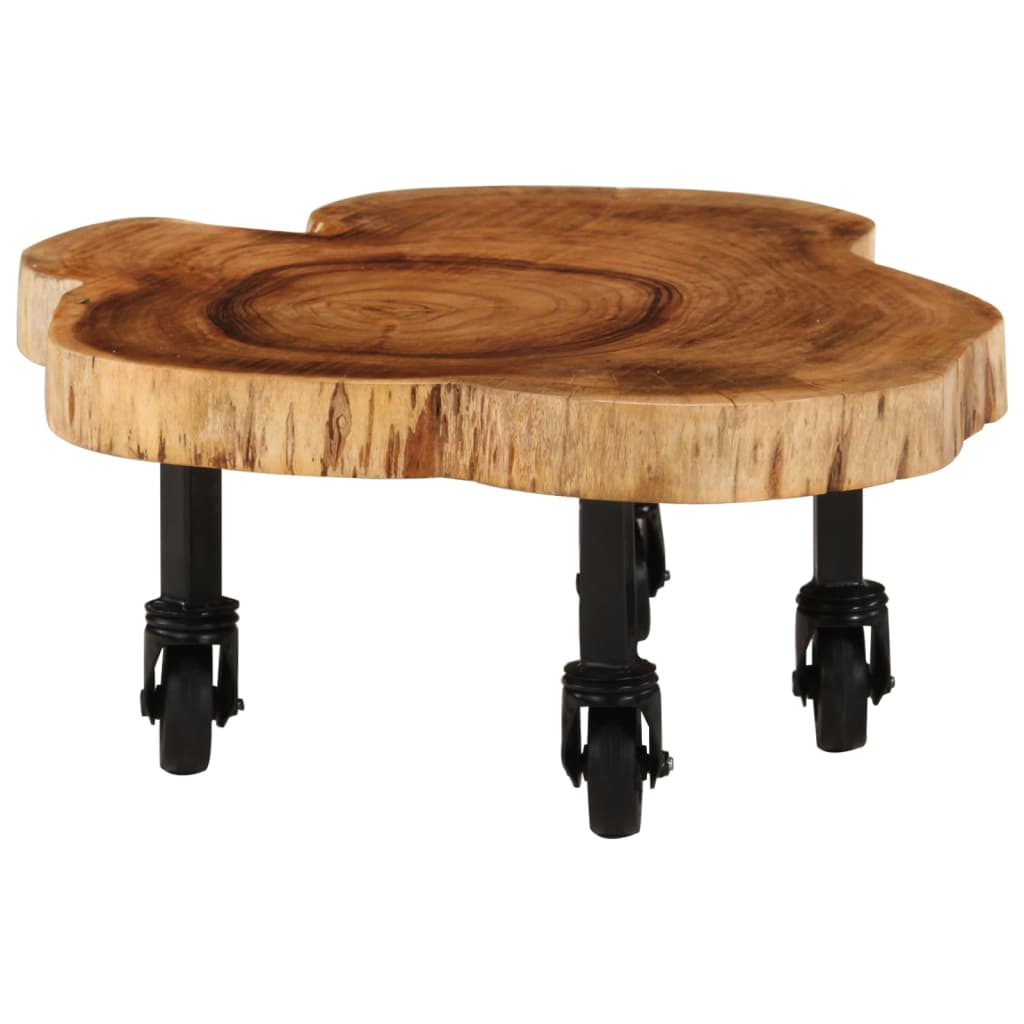 Coffee Table | Brown | Solid acacia wood, steel, plastic | 60 cm