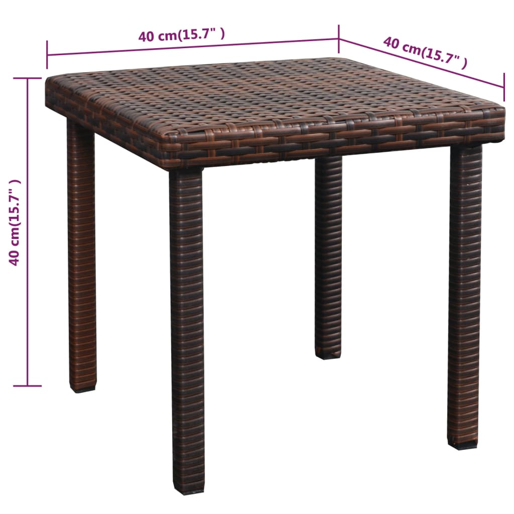 Sun Loungers 2 pcs with Table Poly Rattan Brown