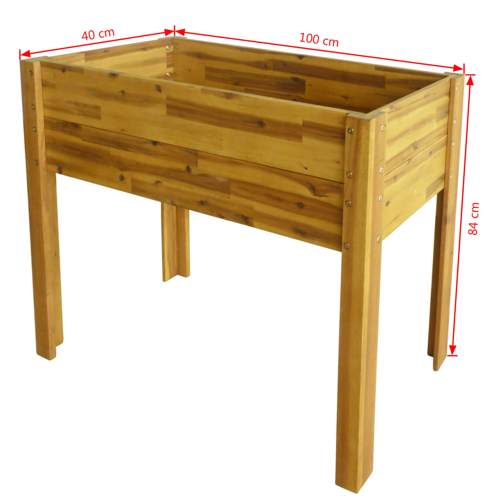 Garden Raised Bed | Natural | Solid acacia wood | Medium | Durable