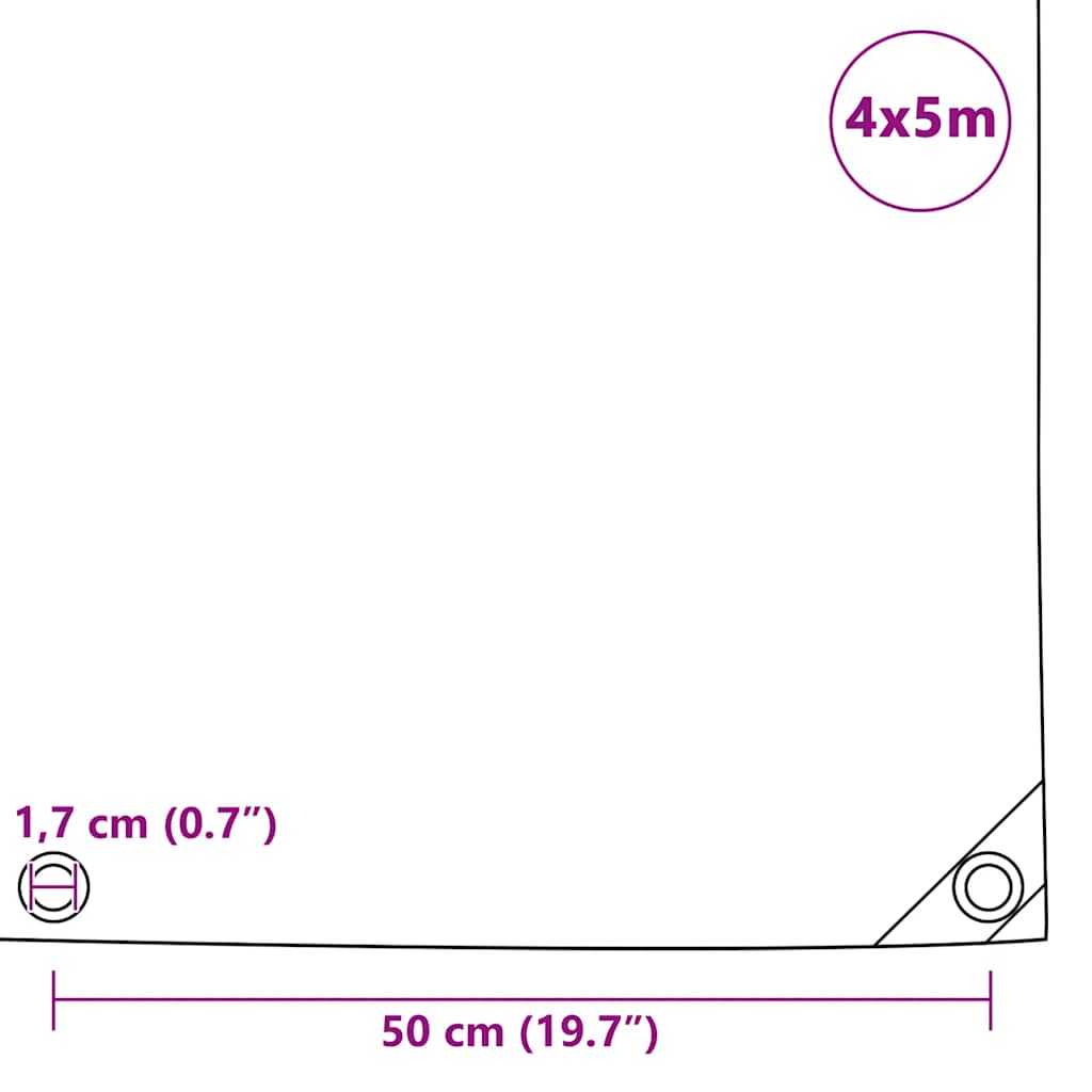 Tarpaulins Blue 4 x 5 m Canvas with PVC Coating