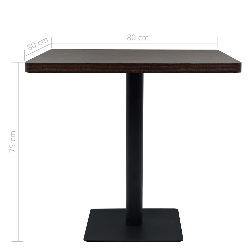 Bistro Table | Dark Ash | MDF and Steel | 80x80x75 cm | Simple