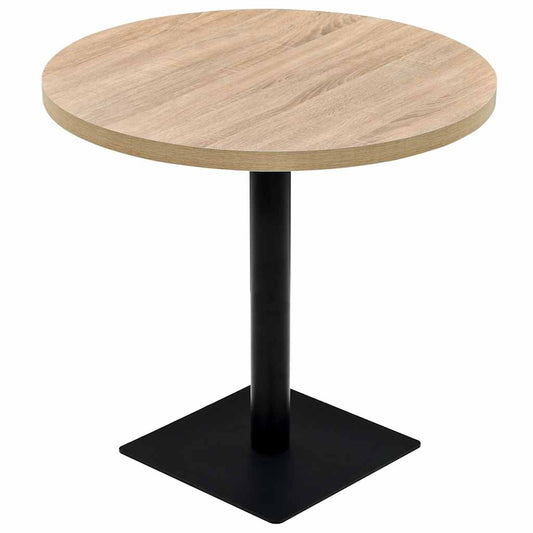Dining Table | Oak | MDF and Steel | 80 cm diameter | Simple