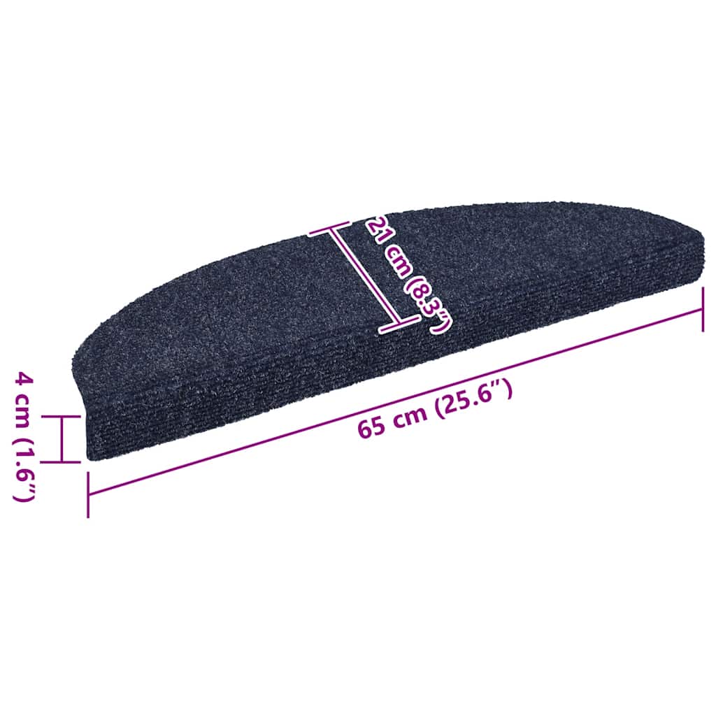 Stair Mat | Set of 15 | Blue | Polypropylene | 65x21x4 cm | Stair Mats