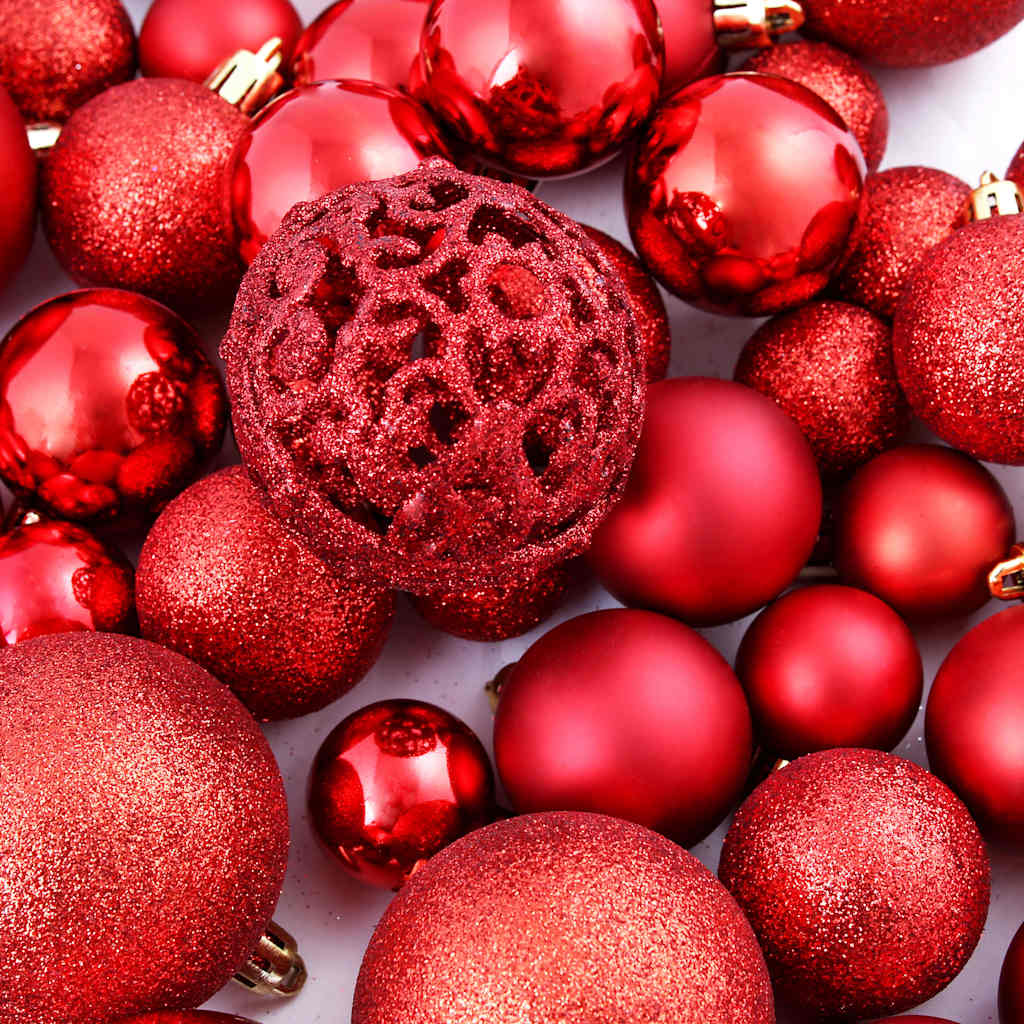 Christmas Ball | Set of 100 | Red | Plastic | Set of 100 pieces
