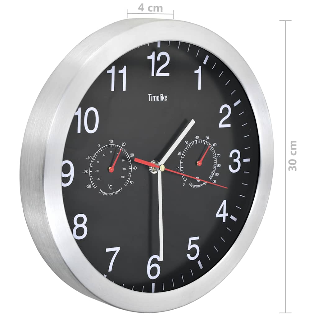 Wall Clock | Black | Aluminium | 30 cm | Clock | Wall Clock | Round