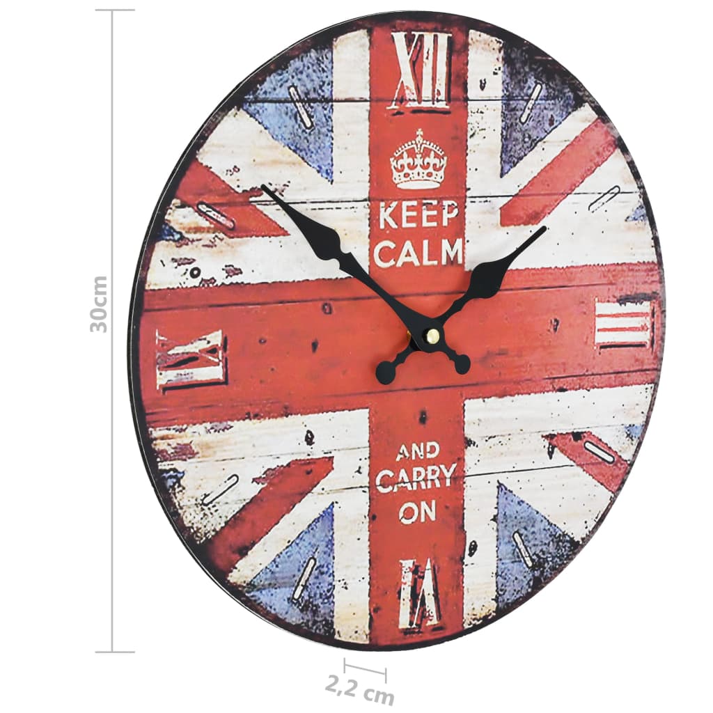 Wall Clock | Multicolour | MDF | 30 cm diameter | Classic/Traditional