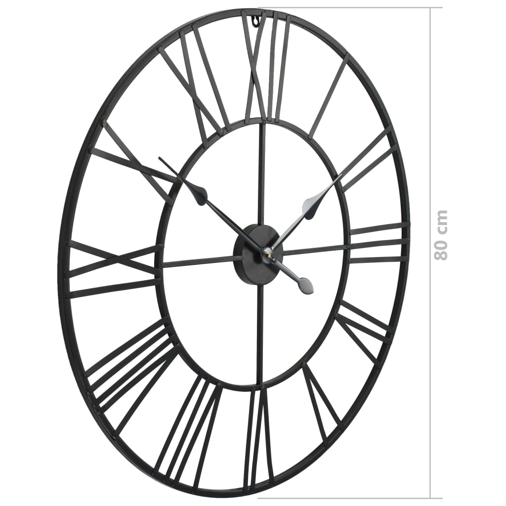 Wall Clock | Black | Metal | XXL | Clock | Wall Clock | Circular